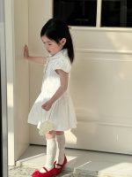 【90-140cm】ワンピース 女の子 折り襟 パフスリープ - 画像 (4)