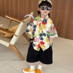 【80-150cm+親サイズ】シャツorショートパンツ 親子ペア レトロ ストリート風 - 画像 (6)