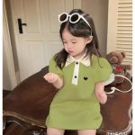 【80-150cm+親サイズ】トップスorワンピースorショートパンツ 親子ペア 折り襟 おしゃれ - 画像 (5)