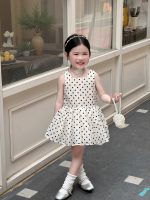 【90-140cm】ワンピース 女の子 ドット柄 ノースリープ - 画像 (6)