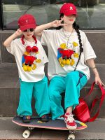 【90-140cm+親サイズ】半袖Ｔシャツ/パンツ 親子ペア 遊び心満載 カジュアル