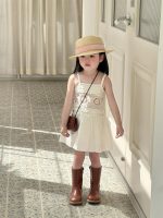 【90-140cm】ワンピース 女の子 透かし キャミソール - 画像 (3)