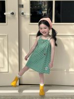 【90-140cm】ワンピース 女の子 チェック柄 キャミソール - 画像 (2)