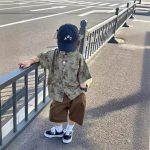 【80-150cm+親サイズ】シャツorショートパンツ 親子ペア 花柄 レトロ - 画像 (4)