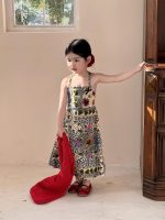 【90-140cm】ワンピース 女の子 背中開き 花柄 ビーチ - 画像 (3)
