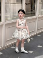 【90-140cm】ワンピース 女の子 ドット柄 ノースリープ - 画像 (4)