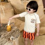 【90-140cm】水着 カジュアル ストライプ セパレートスイムウェア - 画像 (3)