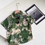 【80-150cm+親サイズ】シャツorショートパンツ 親子ペア 折り襟 トレンド - 画像 (6)