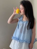 【90-150cm】トップスorパンツ 女の子 シンプル リボン付き - 画像 (5)