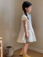 【90-150cm】ワンピース 女の子 無地 パフスリープ - 画像 (3)