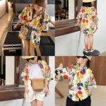 【80-150cm+親サイズ】シャツorショートパンツ 親子ペア レトロ ストリート風 - 画像 (5)