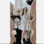 【80-150cm+親サイズ】ワンピースorシャツ 親子ペア リボン付き ファッション - 画像 (5)