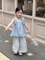【90-140cm】トップスorスカートorパンツ 女の子 ブルー フリル - 画像 (5)