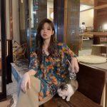 【80-150cm+親サイズ】シャツorショートパンツ 親子ペア 花柄 レトロ - 画像 (4)