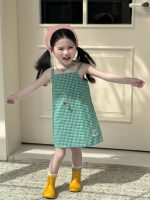 【90-140cm】ワンピース 女の子 チェック柄 キャミソール - 画像 (3)