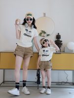 【90-140cm+親サイズ】半袖Ｔシャツ/ショートパンツ 親子ペア カジュアル