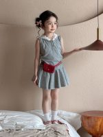【90-150cm】トップスorキュロット 女の子 フード付き ノースリープ - 画像 (2)