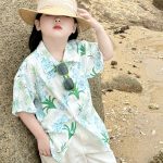 【80-150cm+親サイズ】シャツ 親子ペア フラワー プリント - 画像 (11)