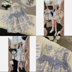 【80-150cm+親サイズ】ワンピースorシャツ 親子ペア リボン付き ファッション - 画像 (3)