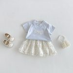 【73-100cm】セットアップ ベビー ドット柄 チュール - 画像 (2)
