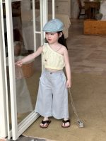 【90-140cm】トップスorパンツorセットアップ 女の子 ワンショルダー ファッション - 画像 (4)