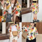 【80-150cm+親サイズ】シャツorショートパンツ 親子ペア レトロ ストリート風 - 画像 (4)