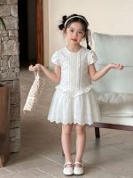 【90-150cm】ワンピース 女の子 透かし レトロ - 画像 (3)