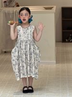 【90-150cm】ワンピース 女の子 花柄 ノースリープ - 画像 (2)