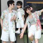 【80-150cm+親サイズ】シャツorショートパンツ 親子ペア ゆったり プリント - 画像 (2)