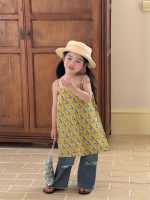 【90-140cm】ワンピースorパンツ 女の子 キャミソール プリント - 画像 (3)