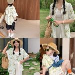 【80-150cm+親サイズ】シャツorショートパンツ 親子ペア ナチュラル 着せやすい - 画像 (4)