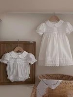 【66-90cm】ロンパース/ワンピース ベビー 折り襟 シンプル - 画像 (2)