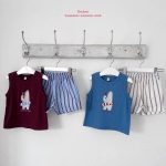 【73-120cm】セットアップ ベビー ストライプ カートゥーン - 画像 (2)