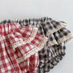 【66-100cm】ショートパンツ ベビー チェック柄 レース - 画像 (5)