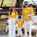 【80-150cm+親サイズ】Tシャツorショートパンツ 親子ペア お出かけに 英字 - 画像 (4)