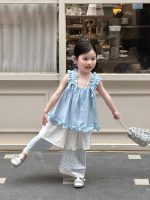 【90-140cm】トップスorスカートorパンツ 女の子 ブルー フリル - 画像 (2)