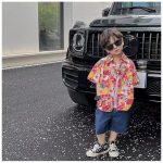【80-150cm+親サイズ】シャツorショートパンツ 親子ペア ビーチ カジュアル - 画像 (4)