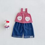 【73-100cm】トップスorパンツ ベビー ハート おしゃれ - 画像 (2)