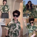 【80-150cm+親サイズ】シャツorショートパンツ 親子ペア 折り襟 トレンド - 画像 (2)