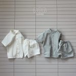 【73-120cm】セットアップ ベビー スタンドカラー シンプル - 画像 (2)