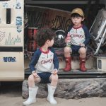 【100-150cm】水着 カジュアル 長袖 セパレートスイムウェア