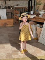 【90-140cm】ワンピース 女の子 ドット柄 キャミソール - 画像 (4)