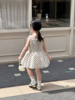 【90-140cm】ワンピース 女の子 ドット柄 ノースリープ - 画像 (5)