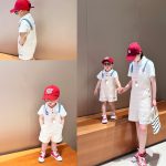 【80-150cm+親サイズ】シャツorトップス 親子ペア カジュアル 通園 - 画像 (2)