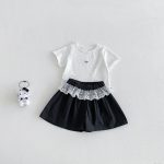 【73-100cm】セットアップ ベビー レース切り替え ドット柄 - 画像 (4)