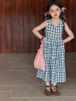 【90-150cm】ワンピース 女の子 チェック柄 韓国風 - 画像 (6)