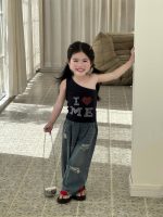 【90-140cm】トップスorパンツ 女の子 ストーン付き ダメージジーンズ - 画像 (3)