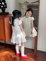 【90-140cm】ワンピース 女の子 折り襟 パフスリープ - 画像 (12)
