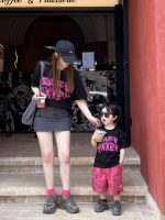 【80-160cm+親サイズ】半袖Tシャツ 親子ペア カジュアル 涼しく快適
