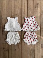 【73-100cm】セットアップ ベビー フリル ノースリープ - 画像 (2)